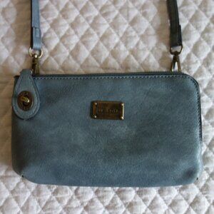 LIZ SOTO Blueish Grayish Mini Adjustable Cross Body Vegan Leather Purse